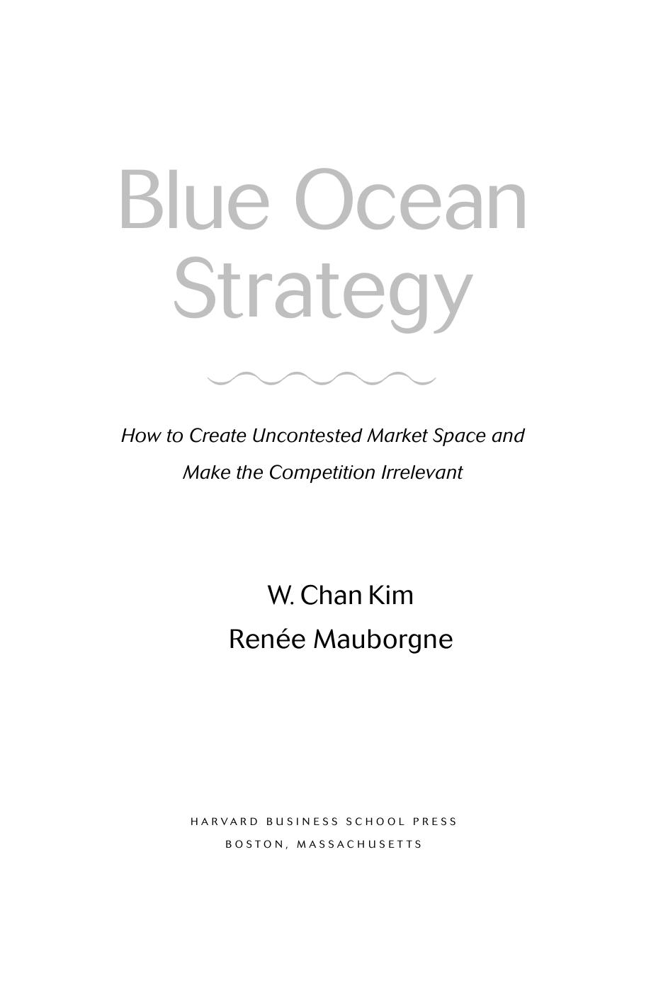 Blue Ocean Strategy